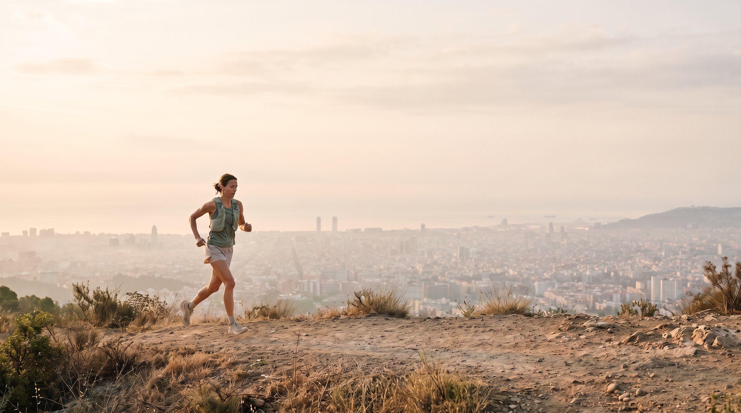 An athlete training outdoors